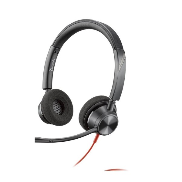 Auriculares poly estéreo blackwire 3325 con certificación microsoft teams usb - c + adaptador usb - c - a