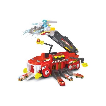 JUGUETE DICKIE TOYS CAMION DE BOMBEROS LUCES Y SONIDOS LANZADOR DE AGUA Y DE COCHES