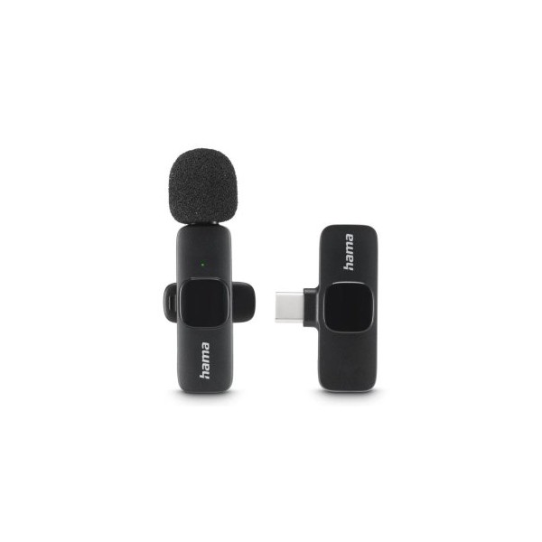 MICROFONO HAMA SMART WIRELESS GADGET USB-C CANCELACION RUIDO IA PATRON OMNIDIRECCIONAL PINZA NEGRO