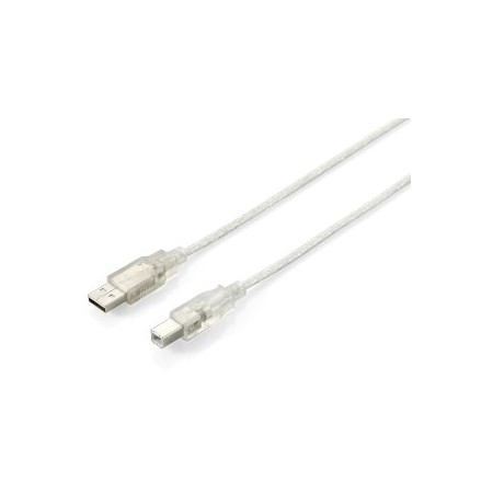 CABLE USB-A 2.0 EQUIP TIPO A - B TRANSPARENTE 5M