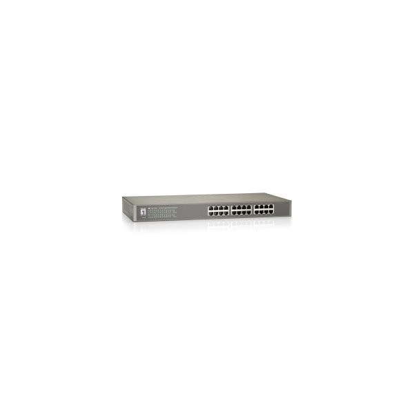 SWITCH LEVEL ONE NO GESTION 24 PUERTOS 10/100 RACK 19″