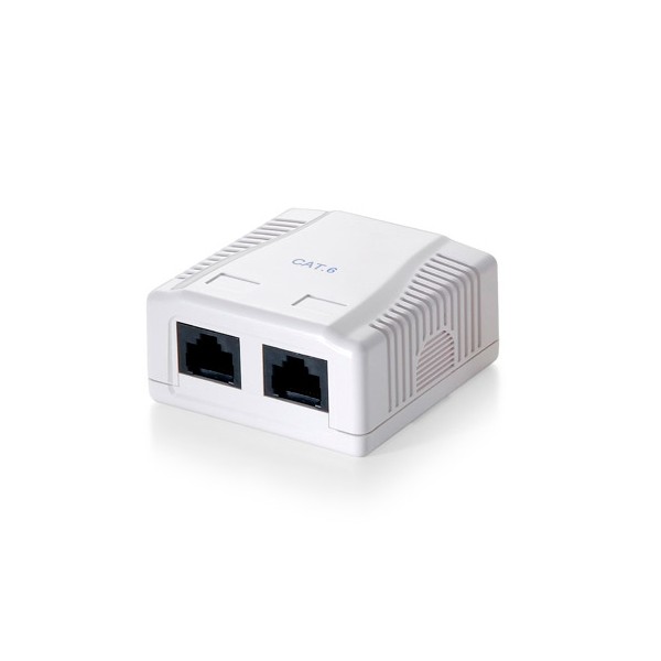 Roseta de superficie equip categoria 5e 2x hembras rj45