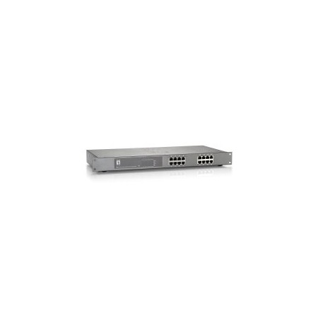 SWITCH NO GESTIONABLE LEVEL ONE FEP-1612 16P 16xPoE 100Mb 500W CARCASA METALICA