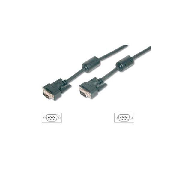 Cable svga equip 3coax macho - macho con ferritas - 15m