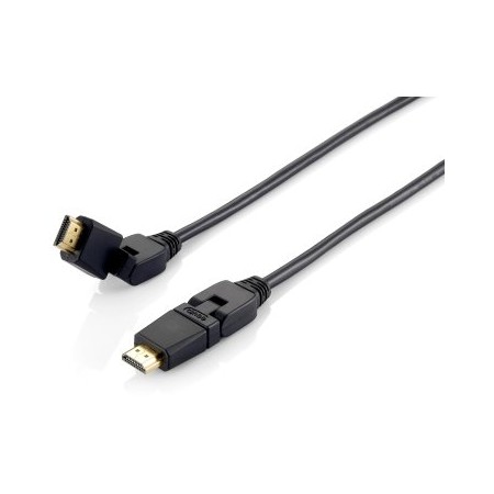 CABLE HDMI EQUIP HDMI 2.0 HIGH SPEED CON ETHERNET 1M CONECTOR PIVOTANTE 180º 119361