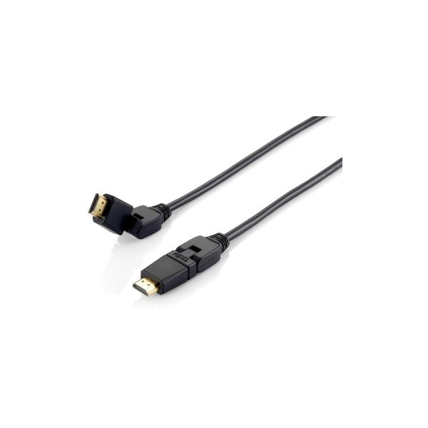 CABLE HDMI EQUIP HDMI 2.0 HIGH SPEED CON ETHERNET 3M CONECTORES PIVOTANTES 180º 119363