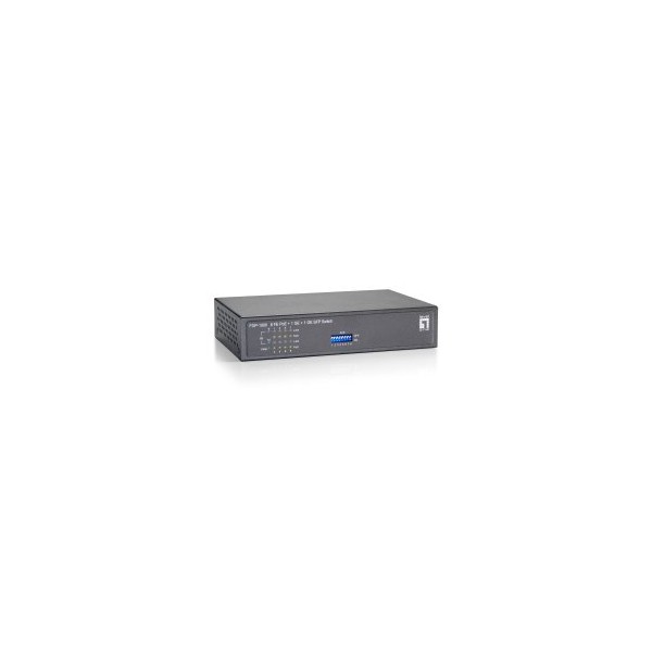 SWITCH NO GESTIONABLE LEVEL ONE FGP-1000 10P 8xPoE 100Mb 1xGb 1xGb SFP 120W CARCASA METALICA