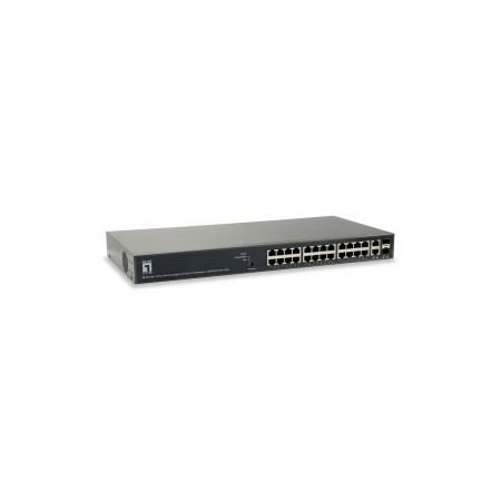 SWITCH SEMIGESTIONABLE LEVEL ONE GEP-2651 26P 24xGb PoE 2xGb RJ45/SFP 185W CARCASA METALICA
