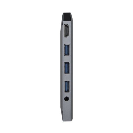 Docking USB Tipo-C Aisens ASUC-9P001-GR/ 1xHDMI/ 3xUSB/ 1xRJ45/ 1xAudio/ 1xLector Tarjetas / 1xUSB Tipo-C PD/ Gris