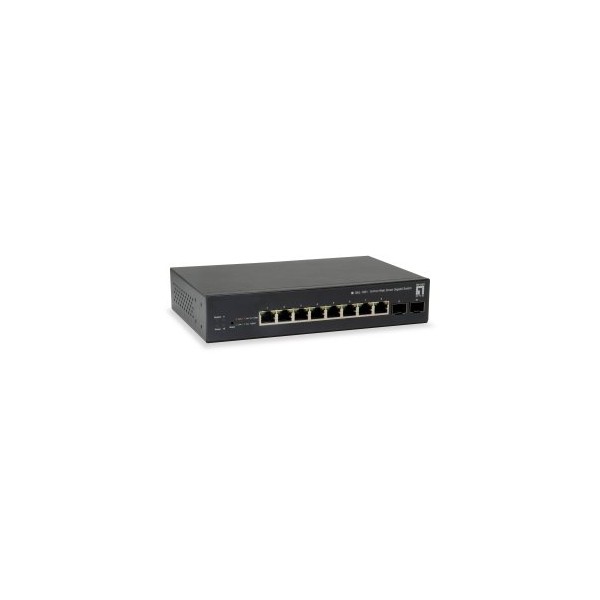 SWITCH SEMIGESTIONABLE LEVEL ONE GEP-1051 10P 8xGb PoE 2xGb SFP 70W CARCASA METALICA