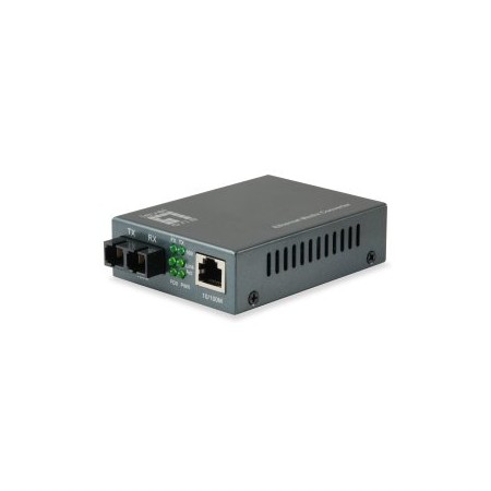 CONVERTIDOR FIBRA LEVEL ONE FVT-1104 RJ45 ETHERNET A FIBRA MONOMODO SC 60KM