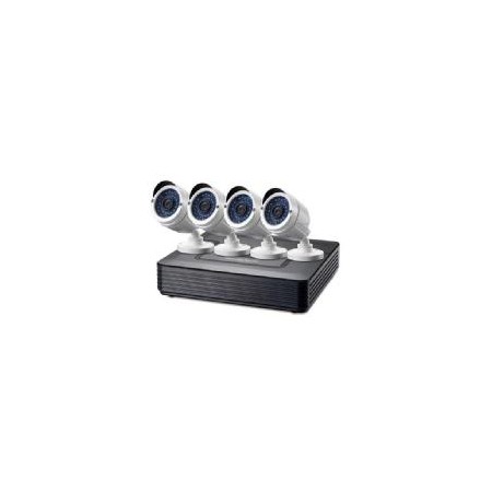 Kit videovigilancia 720p cctv level one 4 canales 4 camaras int - ext + grabador cables iluminacion led (sin hd)