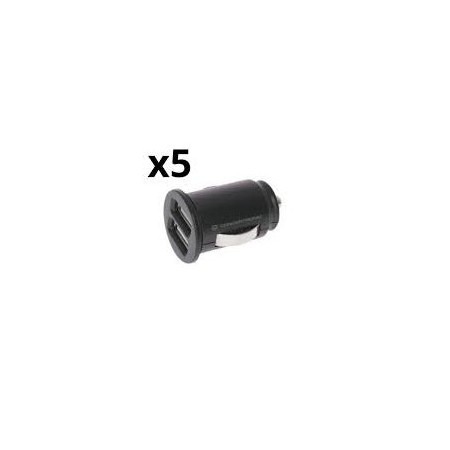 CARGADOR DE COCHE NORTESS KIT 5 UNIDADES USB 2.4A 2 PUERTOS USB 5V 12/24V COLOR NEGRO