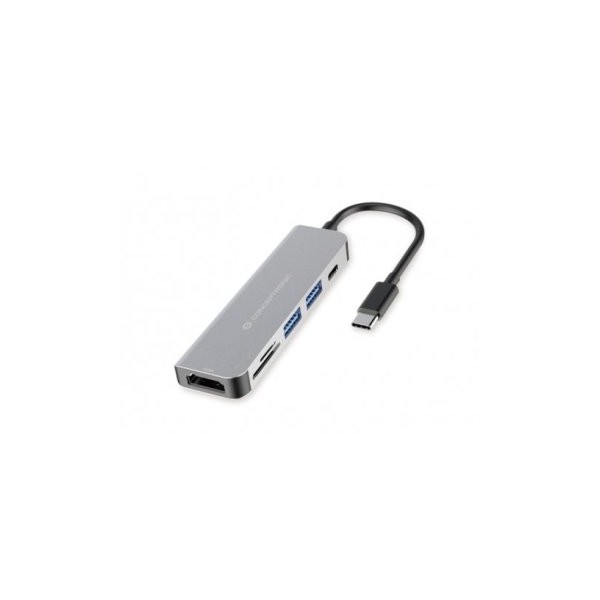 DOCKING USB-C CONCEPTRONIC DONN02 A 1xHDMI 1xUSB-C PD 60W 2xUSB-A 3,0 1xLECTOR SD 1xLECTOR MicroSD