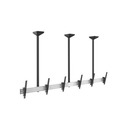 SOPORTE DE TECHO PROFESIONAL EQUIP 650374 PARA 3 PANTALLAS 45″-50″ INCLINABLE MAX. 50KGS POR PANTALL