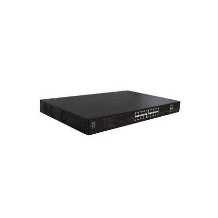 SWITCH LEVEL ONE NO GESTION 16P 10/100 POE 270W + 2 GIGABIT + 2 SFP
