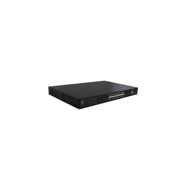 SWITCH LEVEL ONE NO GESTION 16P 10/100 POE 270W + 2 GIGABIT + 2 SFP