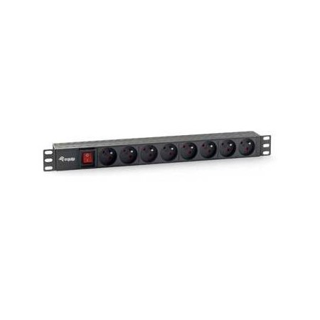 REGLETA ALIMENTACION RACK 19″ 1U 8 TOMAS MODELO FRANCES CON INTERRUPTOR