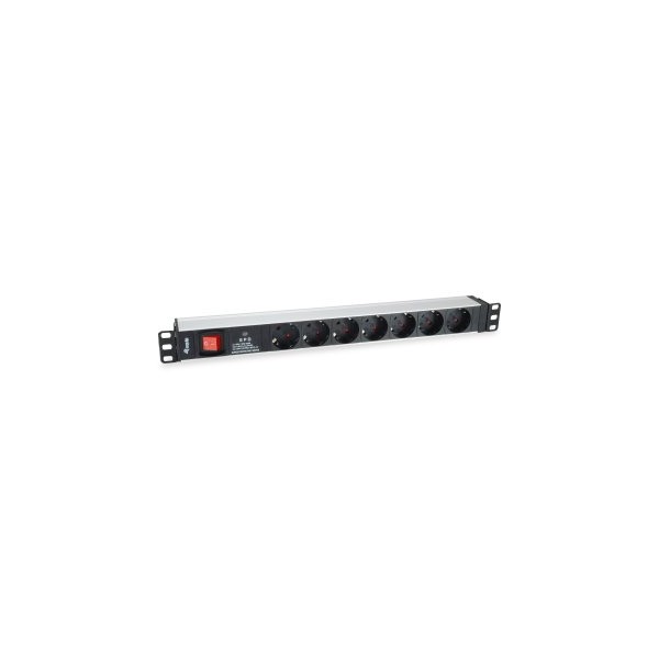 REGLETA ALIMENTACION RACK 19″ 1U 7 TOMAS CON INTERRUPTOR Y PROTECTOR SOBRETENSION