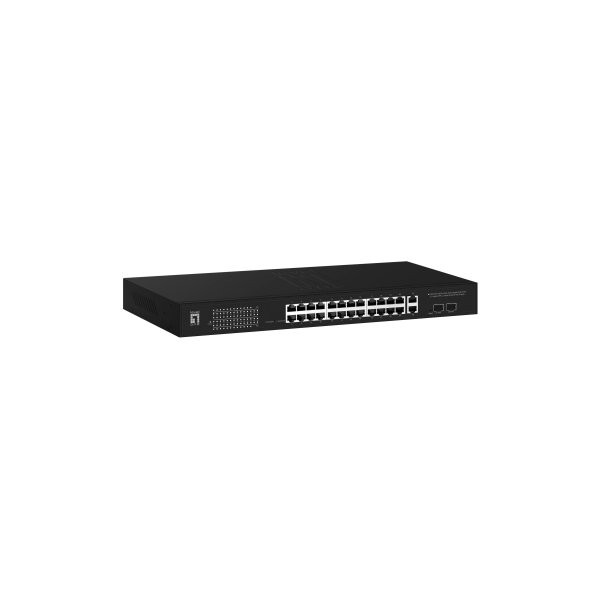 SWITCH LEVEL ONE GEP-2841 POE WEBSMART 24P 10/100/1000 POE 375W + 2 UPLINK SFP + 2 UPLINK RJ45