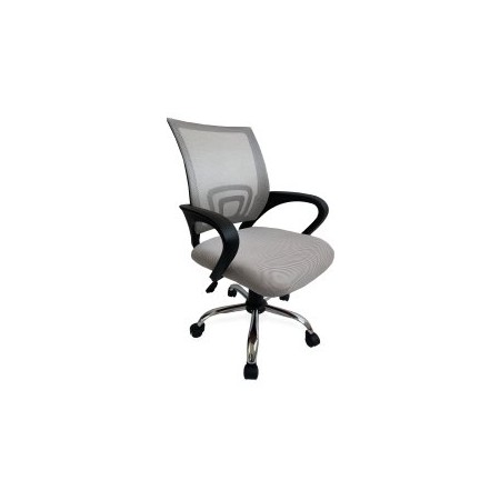 SILLA DE OFICINA EQUIP DE MALLA COLOR GRIS CLARO RECUBRIMIENTO PU DE ALTA CALIDAD DISEÑO ERGONOMICO