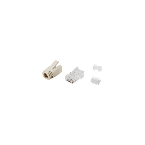 KIT 100 CONECTORES RJ45 EQUIP CATEGORIA 6A 121176 CON CAPUCHON Y GUIA