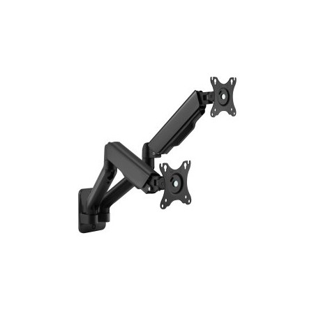 SOPORTE DE PARED ORIENTABLE EQUIP PARA 2 PANTALLAS DE 17″-32″ BRAZO 564MM MUELLE DE GAS HASTA 9KG