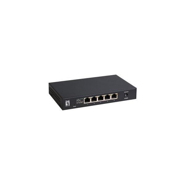 SWITCH NO GESTIONABLE LEVEL ONE GEU-0525 5P 2.5GbE CARCASA METAL NO RACK
