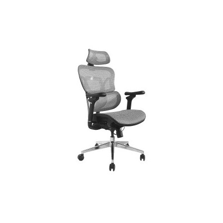 SILLA DE OFICINA ERGONOMICA EQUIP 651050 PREMIUM COLOR GRIS TAPICERIA MALLA 5 POSICIONES