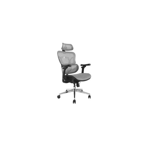 SILLA DE OFICINA ERGONOMICA EQUIP 651050 PREMIUM COLOR GRIS TAPICERIA MALLA 5 POSICIONES