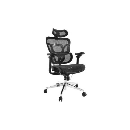 SILLA DE OFICINA ERGONOMICA EQUIP 651051 PREMIUM COLOR NEGRO TAPICERIA MALLA 5 POSICIONES