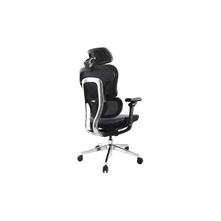 SILLA DE OFICINA ERGONOMICA EQUIP 651052 PREMIUM COLOR NEGRO AZULADO TAPICERIA MALLA 5 POSICIONES