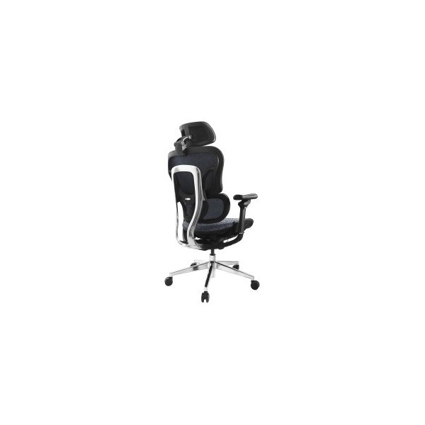 SILLA DE OFICINA ERGONOMICA EQUIP 651052 PREMIUM COLOR NEGRO AZULADO TAPICERIA MALLA 5 POSICIONES