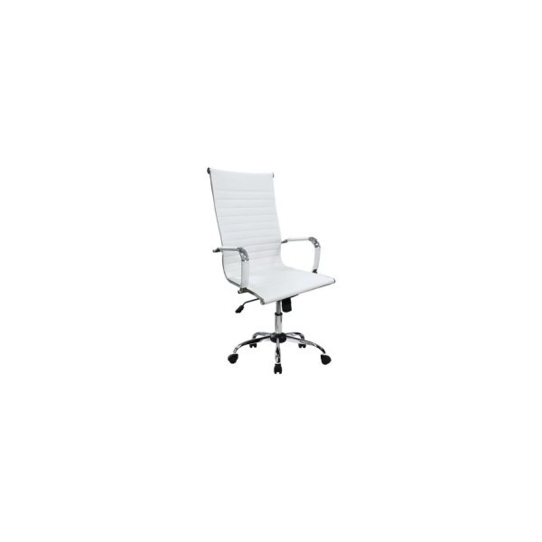 SILLA DE OFICINA EQUIP RESPALDO ALTO COLOR BLANCO RECUBRIMIENTO PU DE ALTA CALIDAD ERGONOMICA