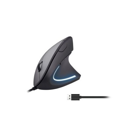 MOUSE VERTICAL EQUIP ERGONOMICO USB 6 BOTONES 3200DPI COLOR NEGRO