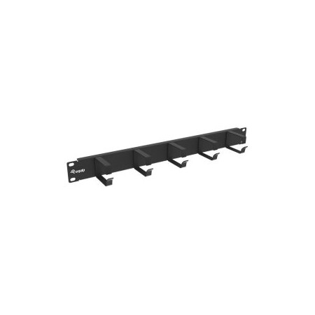PANEL ORGANIZADOR DE CABLES COLOR NEGRO 1U PARA ARMARIO RACK GUIAS METALICAS