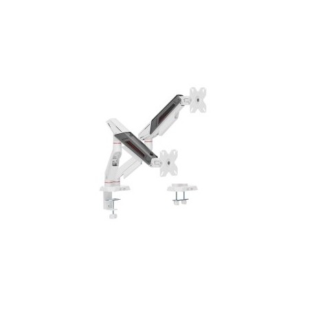 SOPORTE DE MESA GAMING EQUIP 650191 DOS PANTALLAS 17″-38″ COLOR BLANCO HASTA 16KG POR PANTALLA