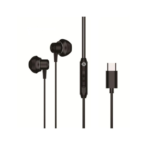 Auricular intrauditivo usb - c conceptronic brendan04b microfono controles 1.2m color negro