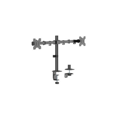 SOPORTE DE MESA EQUIP 650176 ARTICULADO PARA 2 PANTALLAS DE 17″ A 32″ VESA 100X100 MAX 2x10KG NEGRO