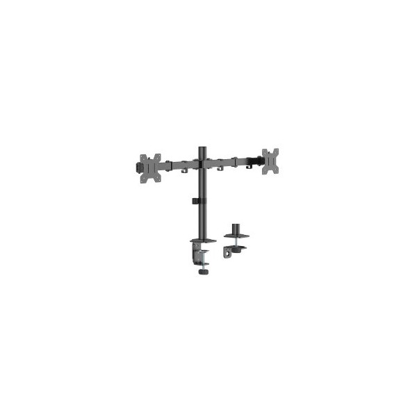 SOPORTE DE MESA EQUIP 650176 ARTICULADO PARA 2 PANTALLAS DE 17″ A 32″ VESA 100X100 MAX 2x10KG NEGRO