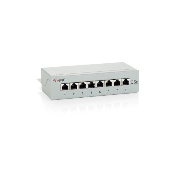 PATCH PANEL 8 PUERTOS CATEGORIA 5e APANTALLADO SOBREMESA (RAL7035)