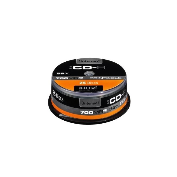 Intenso CD-R 700MB 52x Printable Tarrina 25Uds