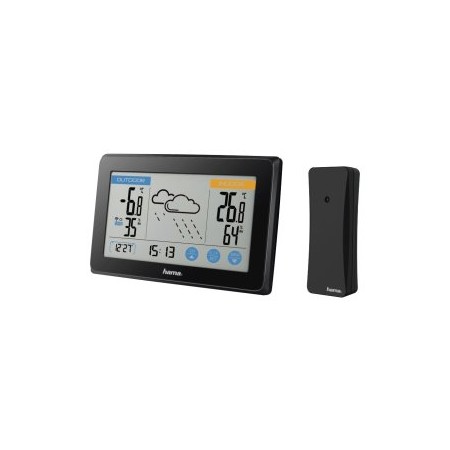 ESTACION METEREOLOGICA HAMA TOUCH PRONOSTICO DEL TIEMPO TEMPERATURA HUMEDAD RELOJ DCF TACTIL COLOR N