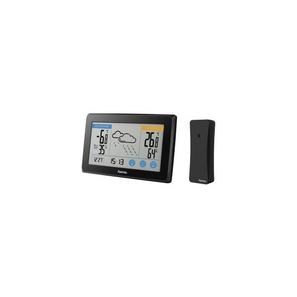 ESTACION METEREOLOGICA HAMA TOUCH PRONOSTICO DEL TIEMPO TEMPERATURA HUMEDAD RELOJ DCF TACTIL COLOR N