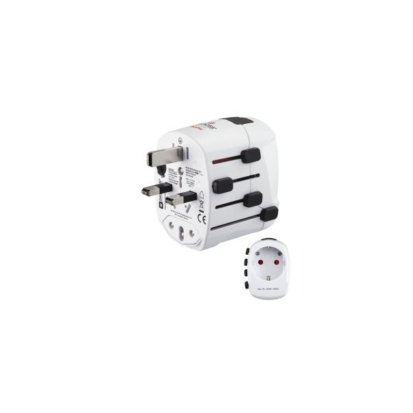 ADAPTADOR DE VIAJE HAMA DE 3 CLAVIJAS HASTA 150 PAISES