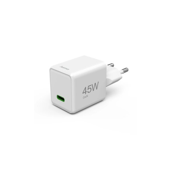 CARGADOR USB-C HAMA 45W SUPER MINI 1xUSB-C GaN QUICK CHARGE POWER DELIVERY BLANCO