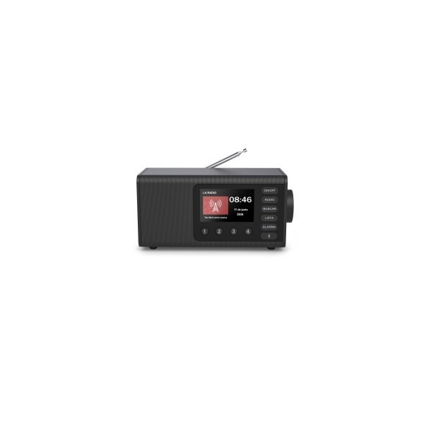 RADIO DIGITAL CON ALTAVOZ HAMA DR1001 FM/DAB+ BT PANTALLA 4.3″ 5W RELOJ DESPERTADOR NEGRO
