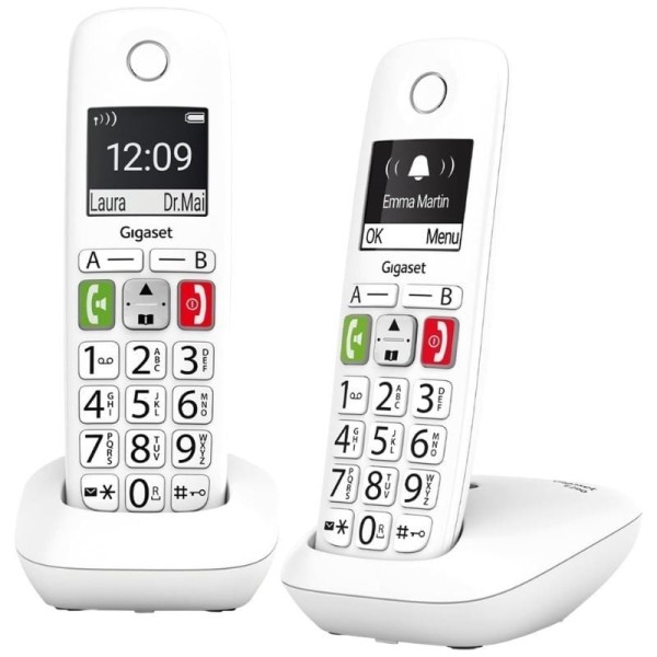 Teléfono Inalámbrico Gigaset E290/ Pack DUO/ Blanco