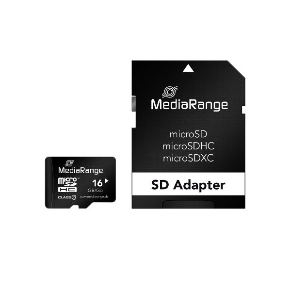 MEM MICRO SDHC 16GB MEDIARANGE + ADAPTADOR SD