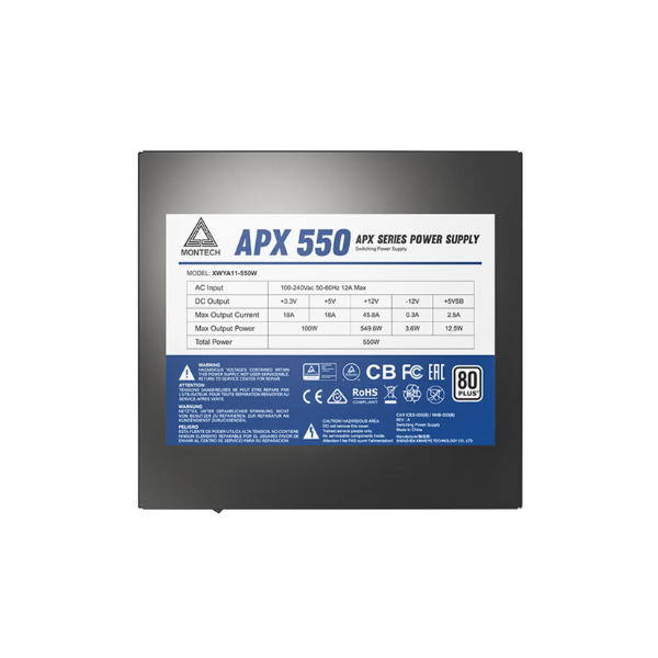 FUENTE DE ALIMENTACION ATX MONTECH APX550